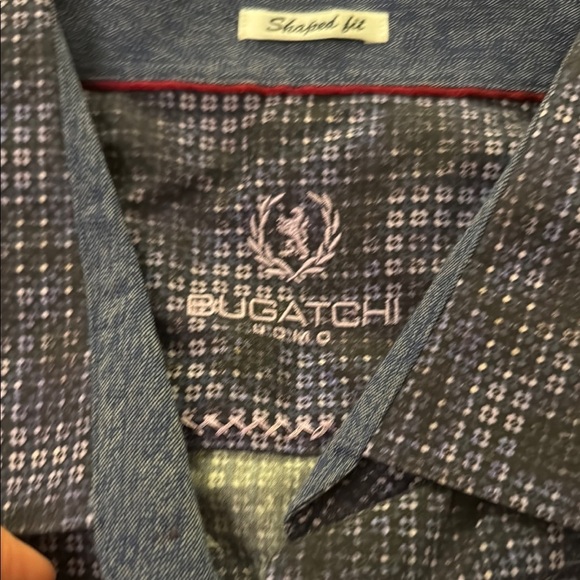 Bugatchi Purple Lightweight Shirt Jacket with Geometric Pattern - Picture 2 of 3